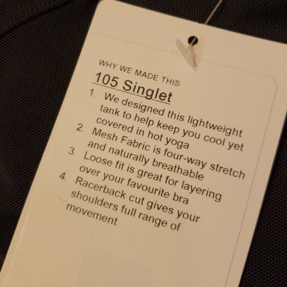 Lululemon 105 Singlet Mesh Tank Size 8 - Picture 3 of 4